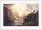 Albert Bierstadt Print, Albert Bierstadt - Among the Sierra Nevada, California in a white frame