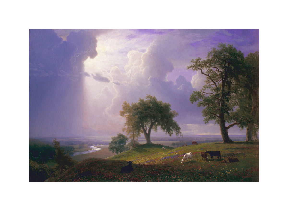 Albert Bierstadt Print, Albert Bierstadt - California Spring - Google Art Project with a white border for rolled canvas