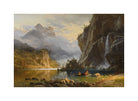 Albert Bierstadt Print, Albert Bierstadt - Indians Spear Fishing - Google Art Project with a white border for rolled canvas