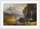 Albert Bierstadt Print, Albert Bierstadt - Indians Spear Fishing - Google Art Project in a white frame