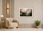 Albert Bierstadt Print, Albert Bierstadt - Rocky Mountain Landscape - Google Art Project displayed in an Art Deco interior