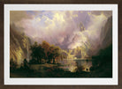 Albert Bierstadt Print, Albert Bierstadt - Rocky Mountain Landscape - Google Art Project in a brown frame