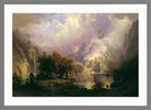 Albert Bierstadt Print, Albert Bierstadt - Rocky Mountain Landscape - Google Art Project in a light grey frame