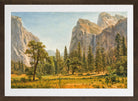 Albert Bierstadt Print, Bridal Veil Falls, Yosemite Valley, California (1871-1873) in a brown frame