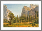 Albert Bierstadt Print, Bridal Veil Falls, Yosemite Valley, California (1871-1873) in a light grey frame