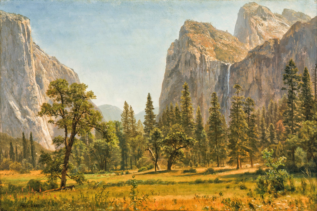 Albert Bierstadt Print, Bridal Veil Falls, Yosemite Valley, California (1871-1873) as an unframed print