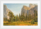 Albert Bierstadt Print, Bridal Veil Falls, Yosemite Valley, California (1871-1873) in a white frame