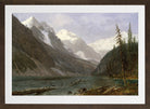 Albert Bierstadt Print, Canadian Rockies (Lake Louise) (ca. 1889) in a brown frame