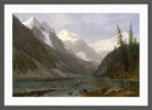 Albert Bierstadt Print, Canadian Rockies (Lake Louise) (ca. 1889) in a dark grey frame