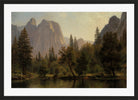 Albert Bierstadt Print, Cathedral Rocks, Yosemite Valley in a black frame