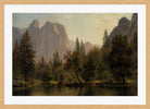 Albert Bierstadt Print, Cathedral Rocks, Yosemite Valley in an oak frame