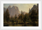 Albert Bierstadt Print, Cathedral Rocks, Yosemite Valley in a white frame