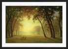 Albert Bierstadt Print, Deer in a clearing, yosemite in a black frame