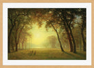 Albert Bierstadt Print, Deer in a clearing, yosemite in an oak frame