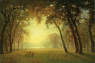 Albert Bierstadt Print, Deer in a clearing, yosemite as an unframed print