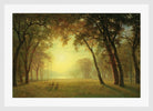 Albert Bierstadt Print, Deer in a clearing, yosemite in a white frame
