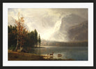 Albert Bierstadt Print, Estes Park, Colorado, Whyte’s Lake (circa 1877) in a black frame