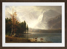 Albert Bierstadt Print, Estes Park, Colorado, Whyte’s Lake (circa 1877) in a brown frame