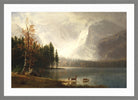 Albert Bierstadt Print, Estes Park, Colorado, Whyte’s Lake (circa 1877) in a light grey frame