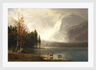 Albert Bierstadt Print, Estes Park, Colorado, Whyte’s Lake (circa 1877) in a white frame