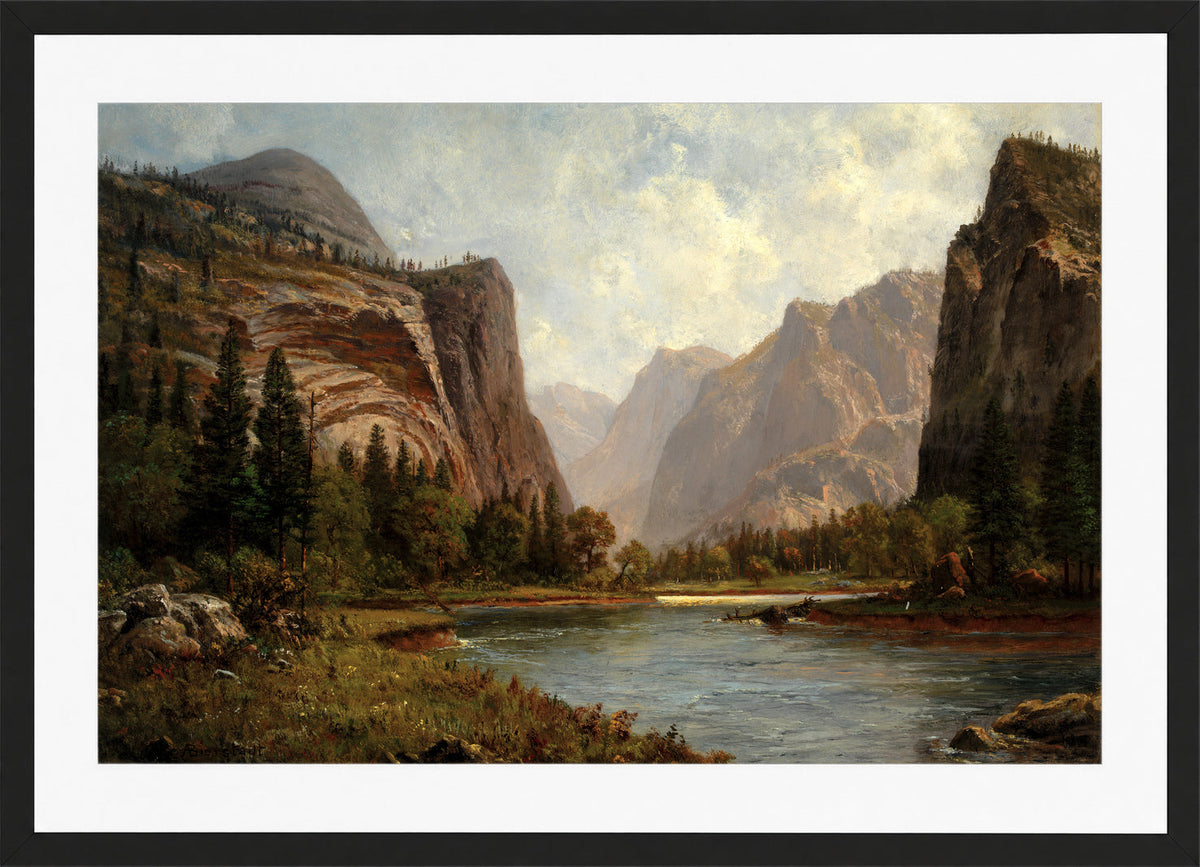 Albert Bierstadt Print, Gates of the Yosemite (ca. 1882) in a black frame