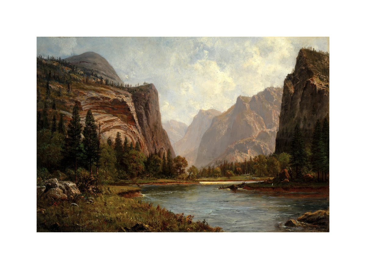 Albert Bierstadt Print, Gates of the Yosemite (ca. 1882) with a white border for rolled canvas
