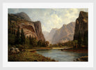 Albert Bierstadt Print, Gates of the Yosemite (ca. 1882) in a white frame