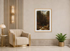 Albert Bierstadt Print, Glen Ellis Falls displayed in an Art Deco interior