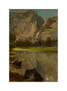 Albert Bierstadt Print, Hetch Hetchy Falls,California with a white border for rolled canvas