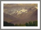 Albert Bierstadt Print, In the High Mountains in a light grey frame