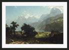Albert Bierstadt Print, Lake Lucerne in a black frame