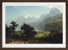 Albert Bierstadt Print, Lake Lucerne in a brown frame