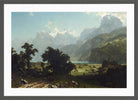 Albert Bierstadt Print, Lake Lucerne in a dark grey frame