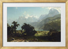 Albert Bierstadt Print, Lake Lucerne in a gold frame