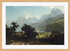 Albert Bierstadt Print, Lake Lucerne in an oak frame