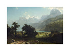 Albert Bierstadt Print, Lake Lucerne with a white border for rolled canvas