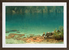 Albert Bierstadt Print, Lake Scene in a brown frame
