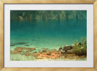 Albert Bierstadt Print, Lake Scene in a gold frame