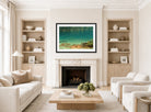 Albert Bierstadt Print, Lake Scene displayed in a Scandinavian living room