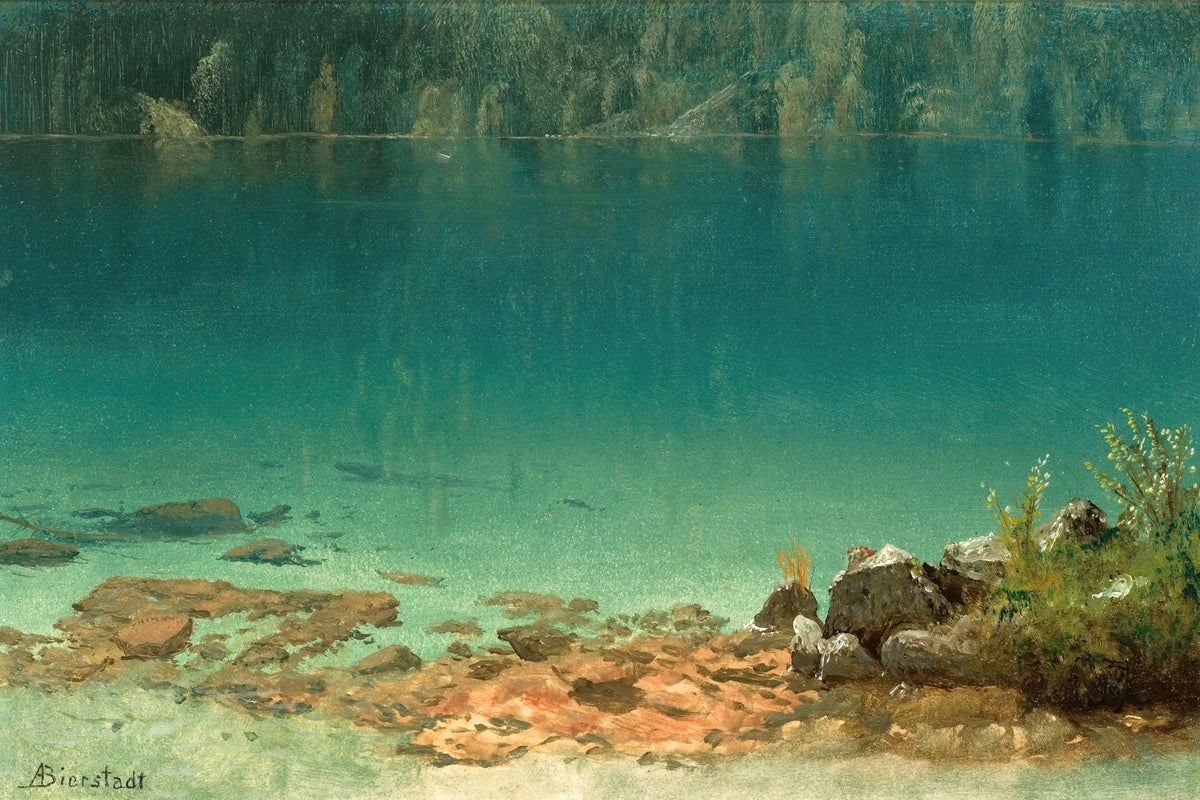 Albert Bierstadt Print, Lake Scene as an unframed print