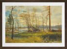 Albert Bierstadt Print, Lake Tahoe (1872) in a brown frame