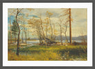 Albert Bierstadt Print, Lake Tahoe (1872) in a dark grey frame