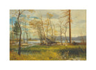 Albert Bierstadt Print, Lake Tahoe (1872) with a white border for rolled canvas