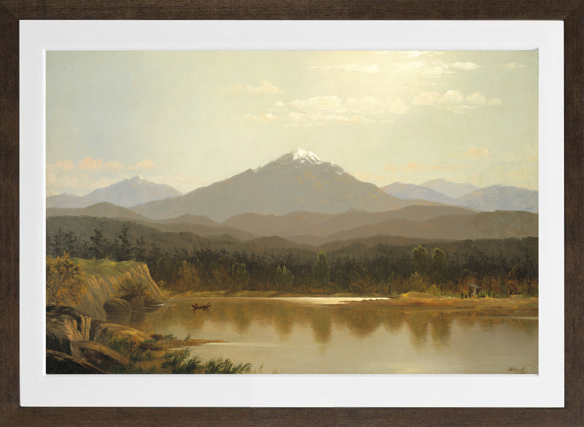 Albert Bierstadt Print, Laramie Peak (1870) in a brown frame