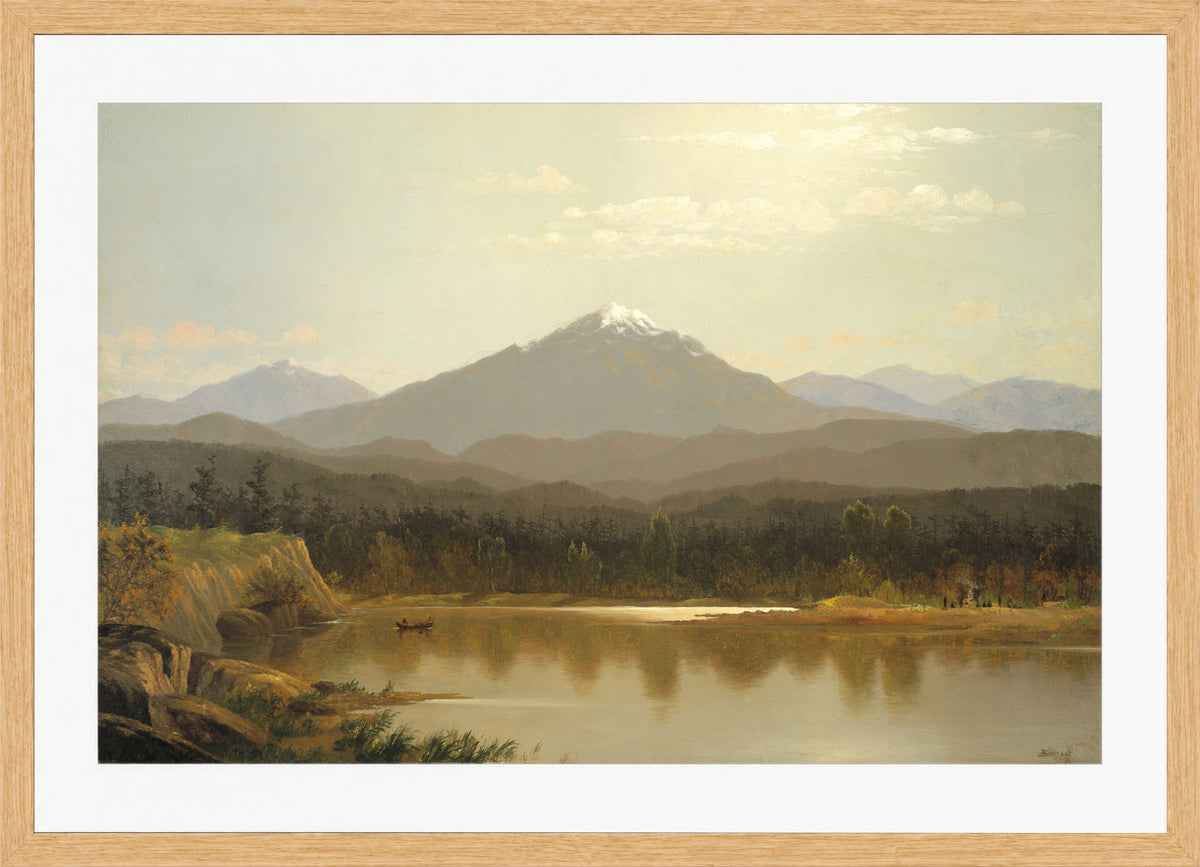 Albert Bierstadt Print, Laramie Peak (1870) in an oak frame
