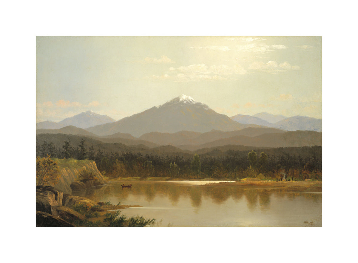 Albert Bierstadt Print, Laramie Peak (1870) with a white border for rolled canvas