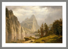 Albert Bierstadt Print, Merced River, Yosemite Valley in a light grey frame