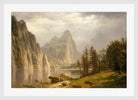 Albert Bierstadt Print, Merced River, Yosemite Valley in a white frame