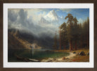 Albert Bierstadt Print, Mount Corcoran in a brown frame
