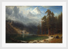 Albert Bierstadt Print, Mount Corcoran in a white frame